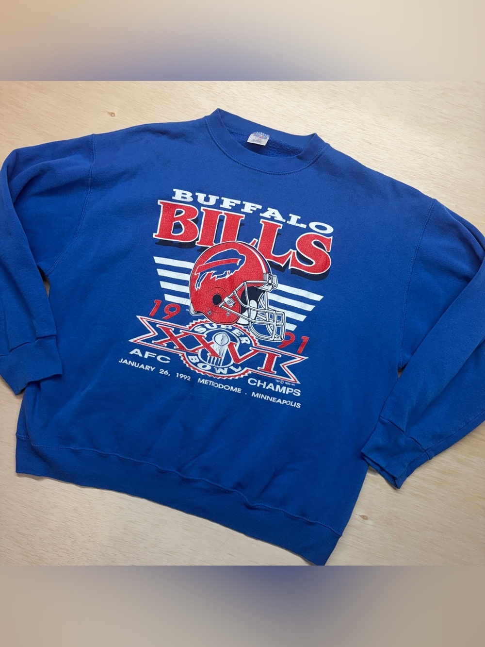 Vintage 1991/1992 Buffalo Bills Super Bowl XXVI AFC Champs Crewneck Sweatshirt